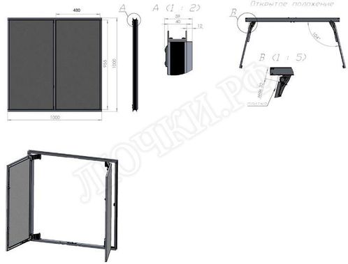 Люк под плитку Нажимной Секрет-Лайт 200*850 Люк под плитку Нажимной Секрет-Лайт 200*850