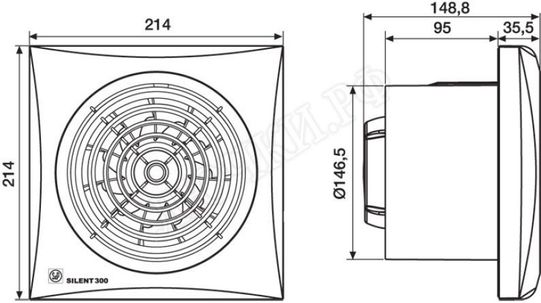 Вытяжной вентилятор Soler & Palau SILENT-300 осевой Вытяжной вентилятор Soler & Palau SILENT-300 осевой